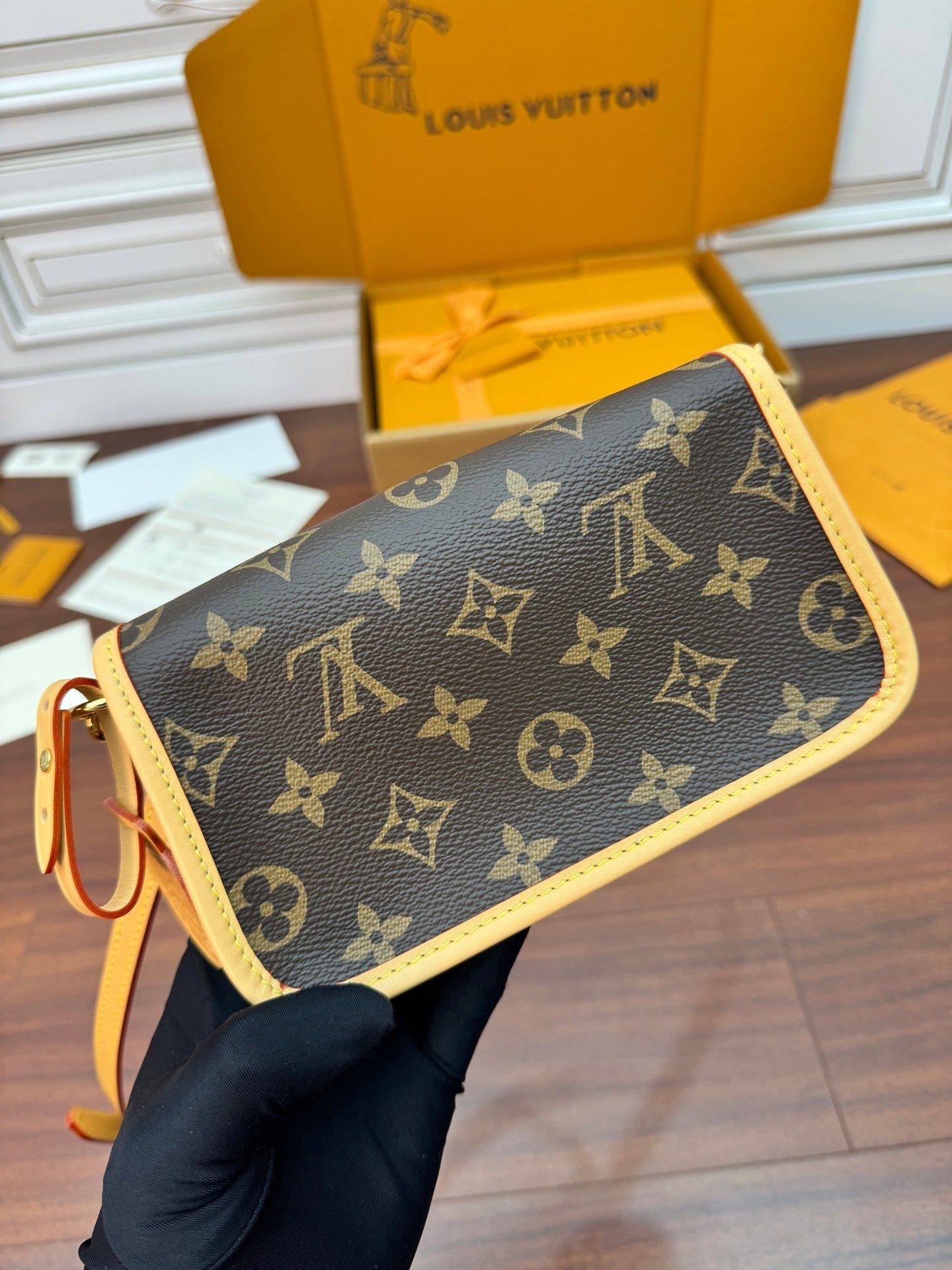 Louis Vuitton Nano Diane Bag in Monogram Canvas with Cowhide Leather Trim