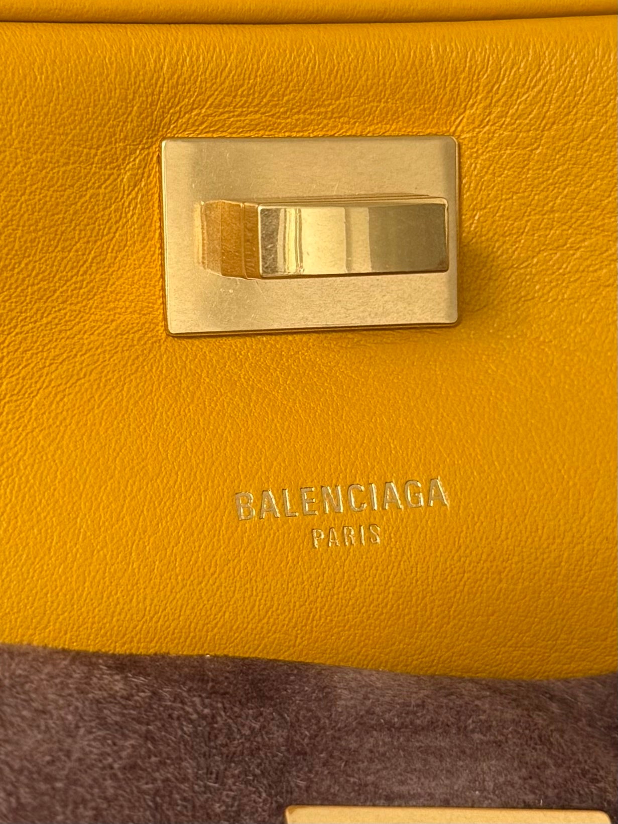 Balenciaga Le 7 Medium Curry Yellow Shoulder Bag