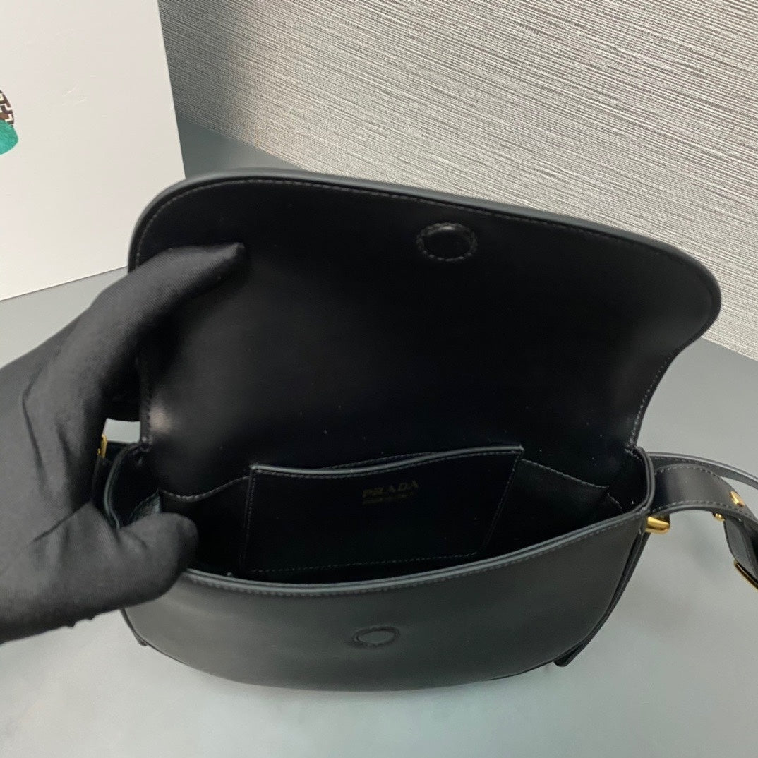 Prada Arqué Leather Shoulder Bag with Flap