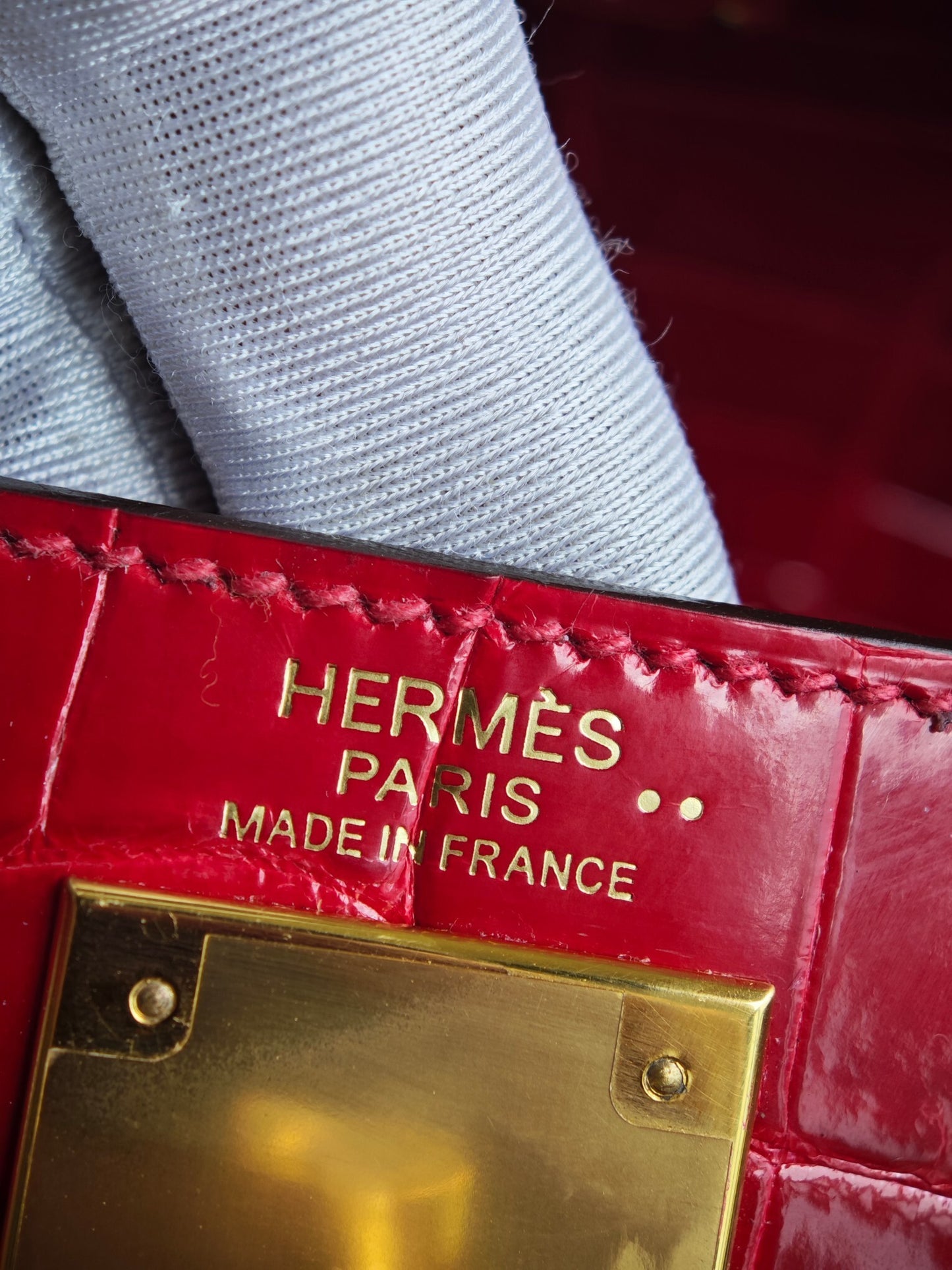 Hermès Kelly 25 Braise Shiny Crocodile
