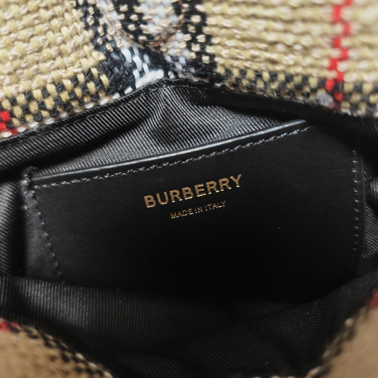 Burberry Mini Lola Bucket Bag in Archive Beige Check Bouclé