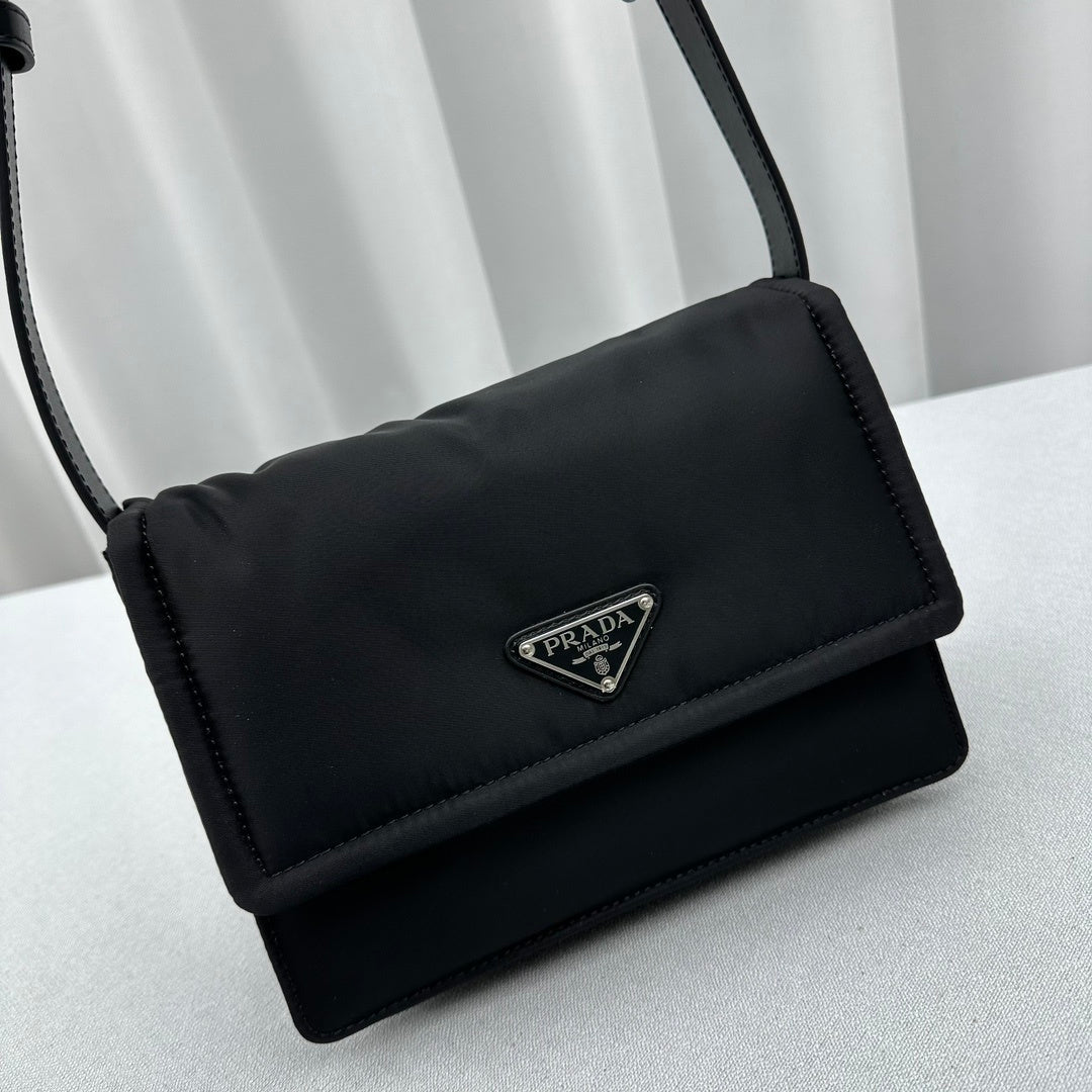 Prada Traveller Small Padded Re-Nylon Shoulder Bag – Black
