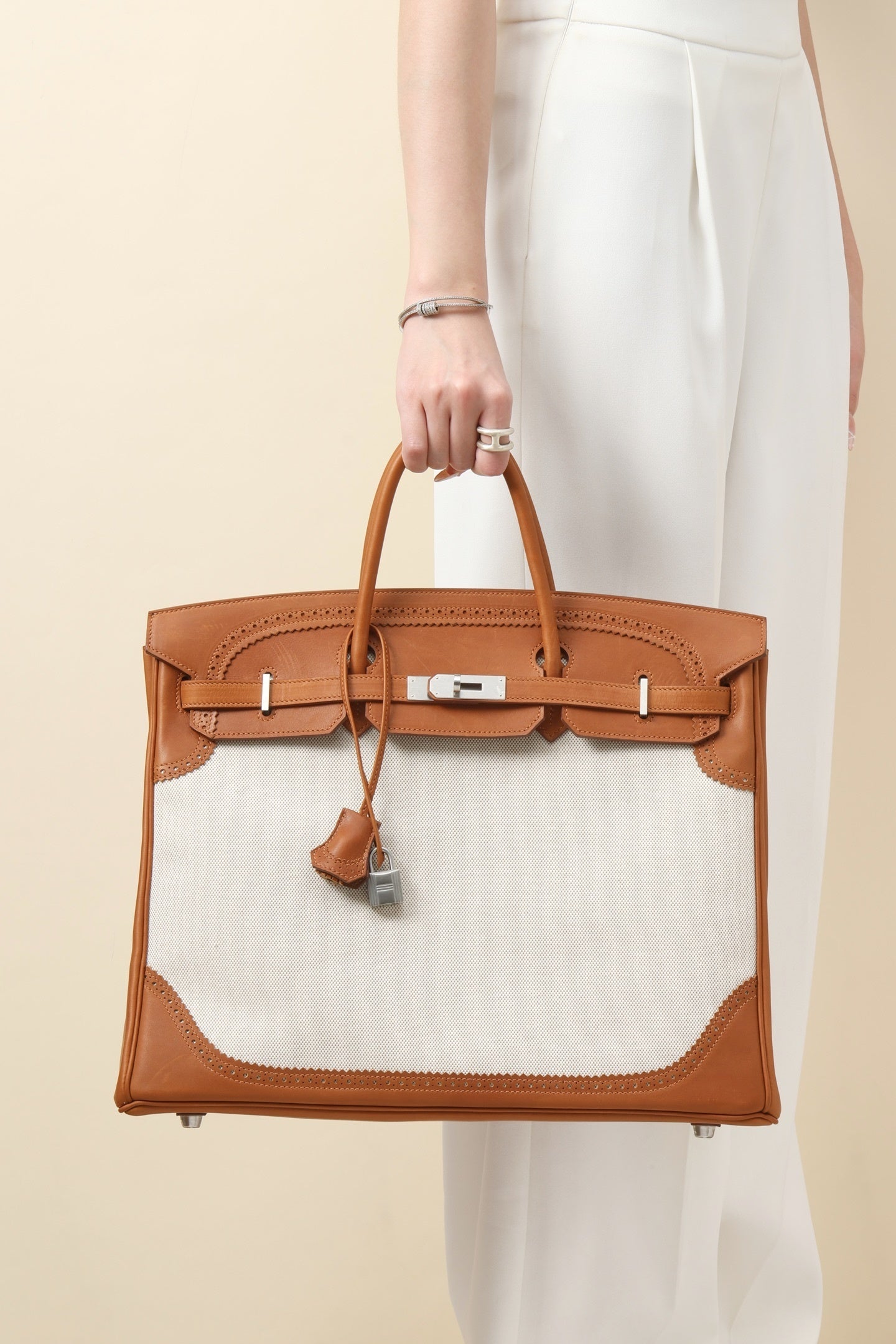 Hermès Birkin Ghillies 35 Canvas & Leather