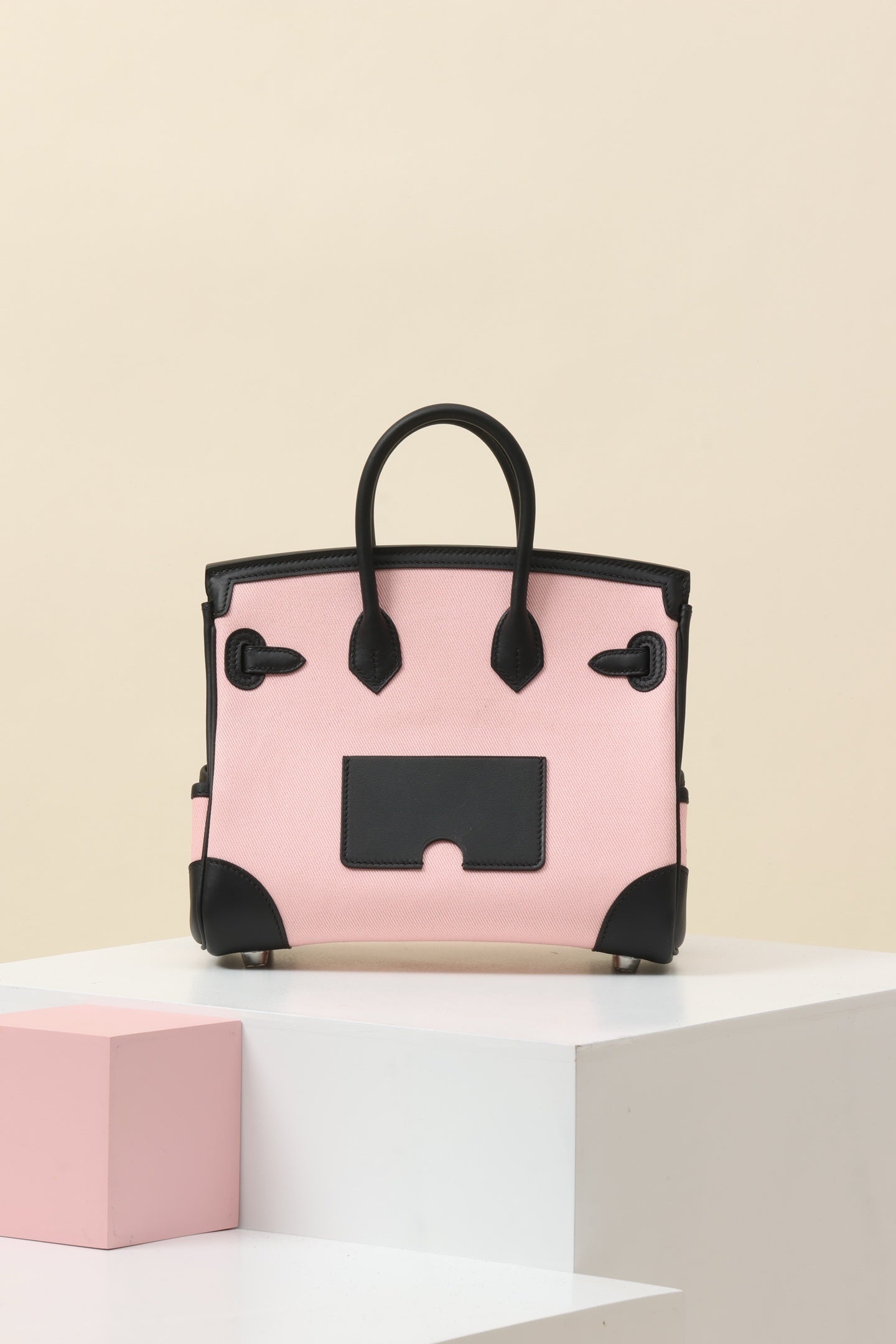 Hermès Birkin Cargo 25 Rose Sakura & Noir Toile Canvas