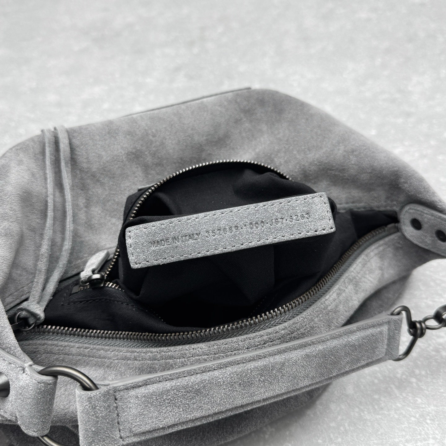 Balenciaga Le City Hobo Storm Grey Suede Bag