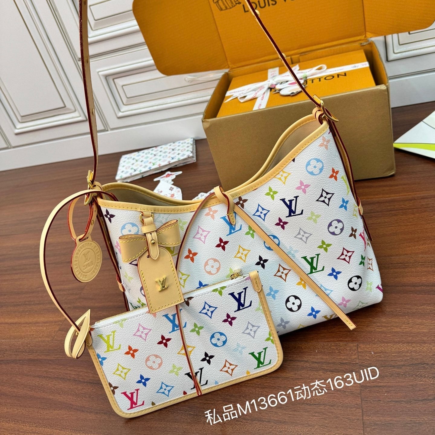 Louis Vuitton x Takashi Murakami CarryAll PM – White Monogram Canvas