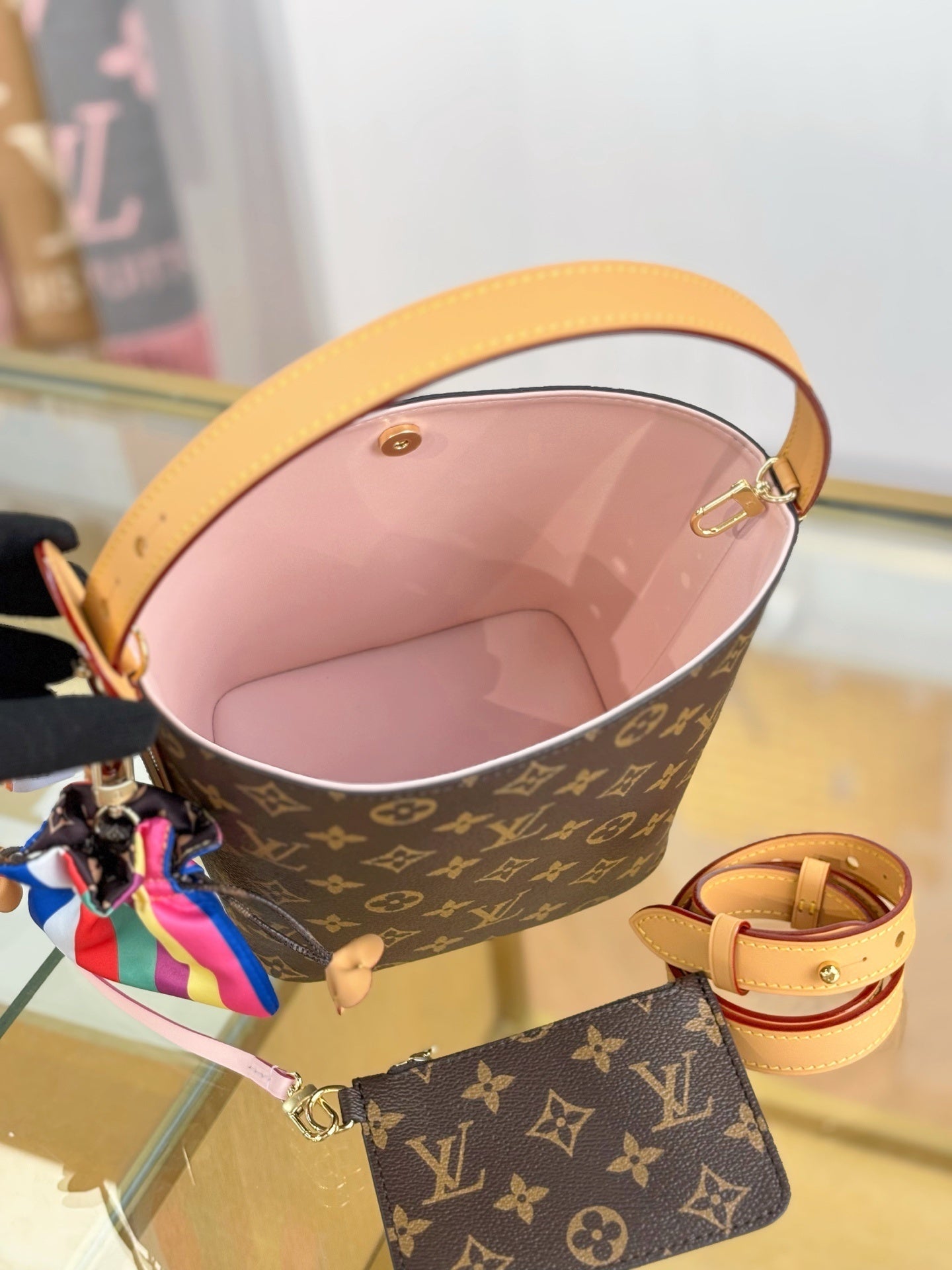 Louis Vuitton All In BB Bag in Monogram Canvas with Pink Lining