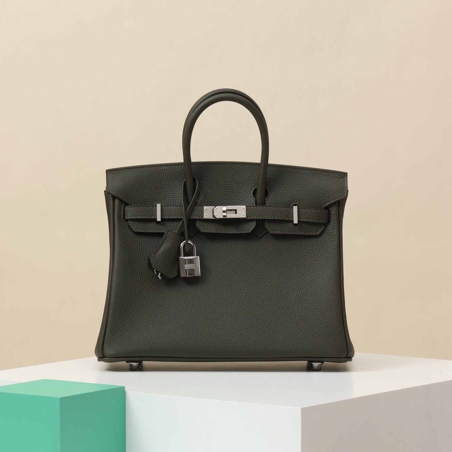 Hermès Birkin 25 Togo Leather Palladium Hardware