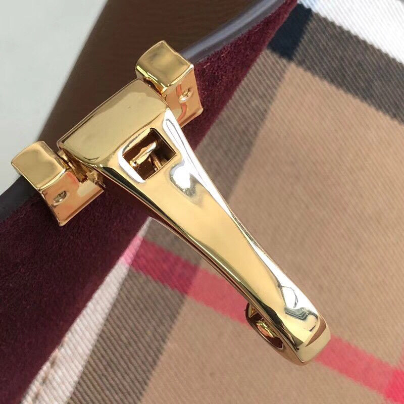 Burberry House Check Macken Brown Leather Crossbody Bag