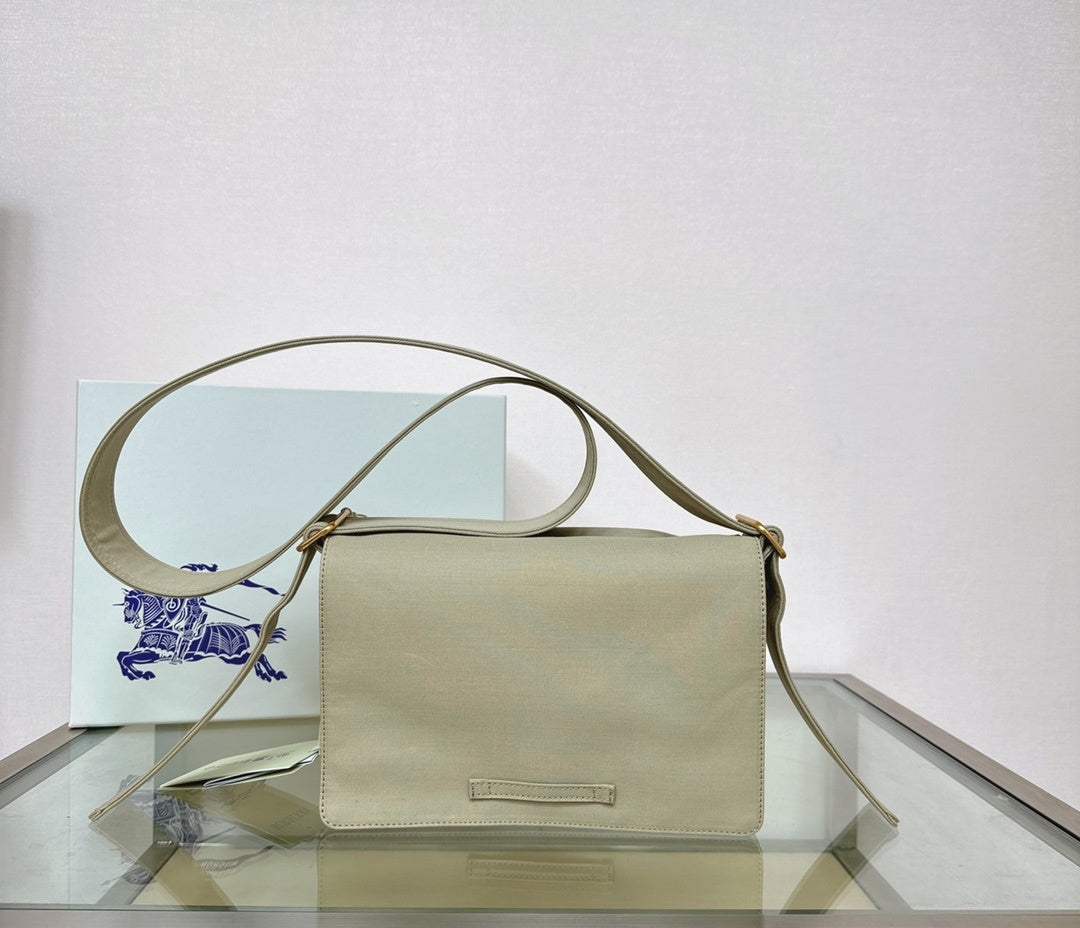 Burberry Trench Gabardine Messenger Bag with Embroidered Logo