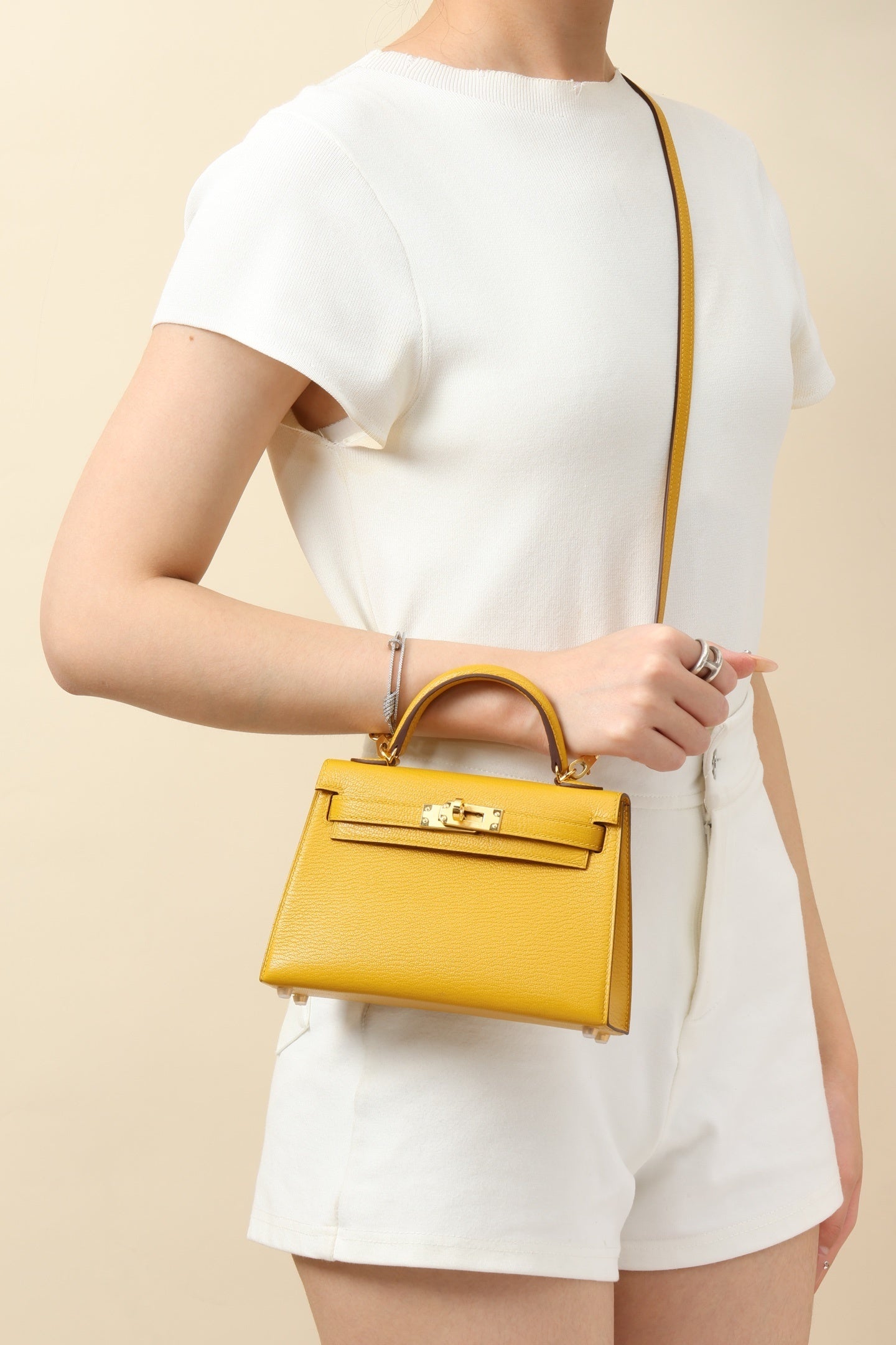 Hermès Mini Kelly 20 Yellow Epsom Leather
