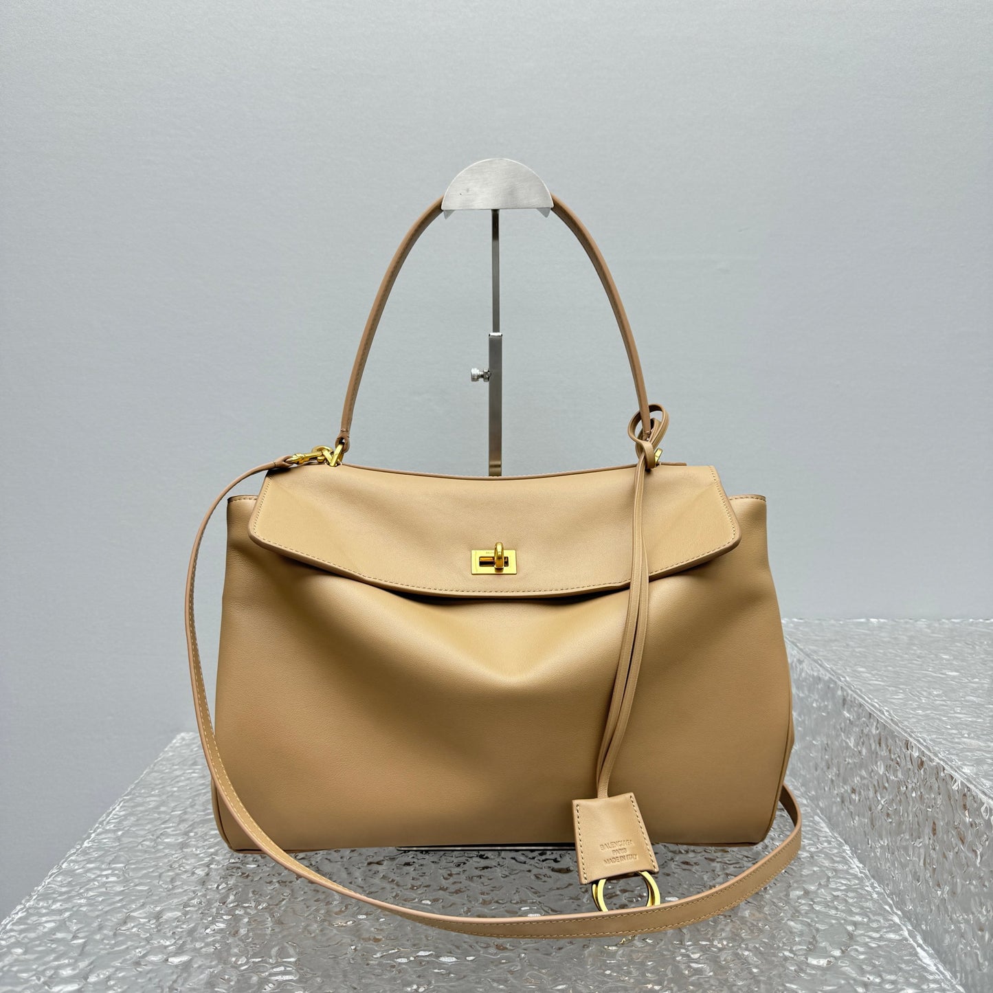Balenciaga Rodeo Beige Leather Shoulder Bag