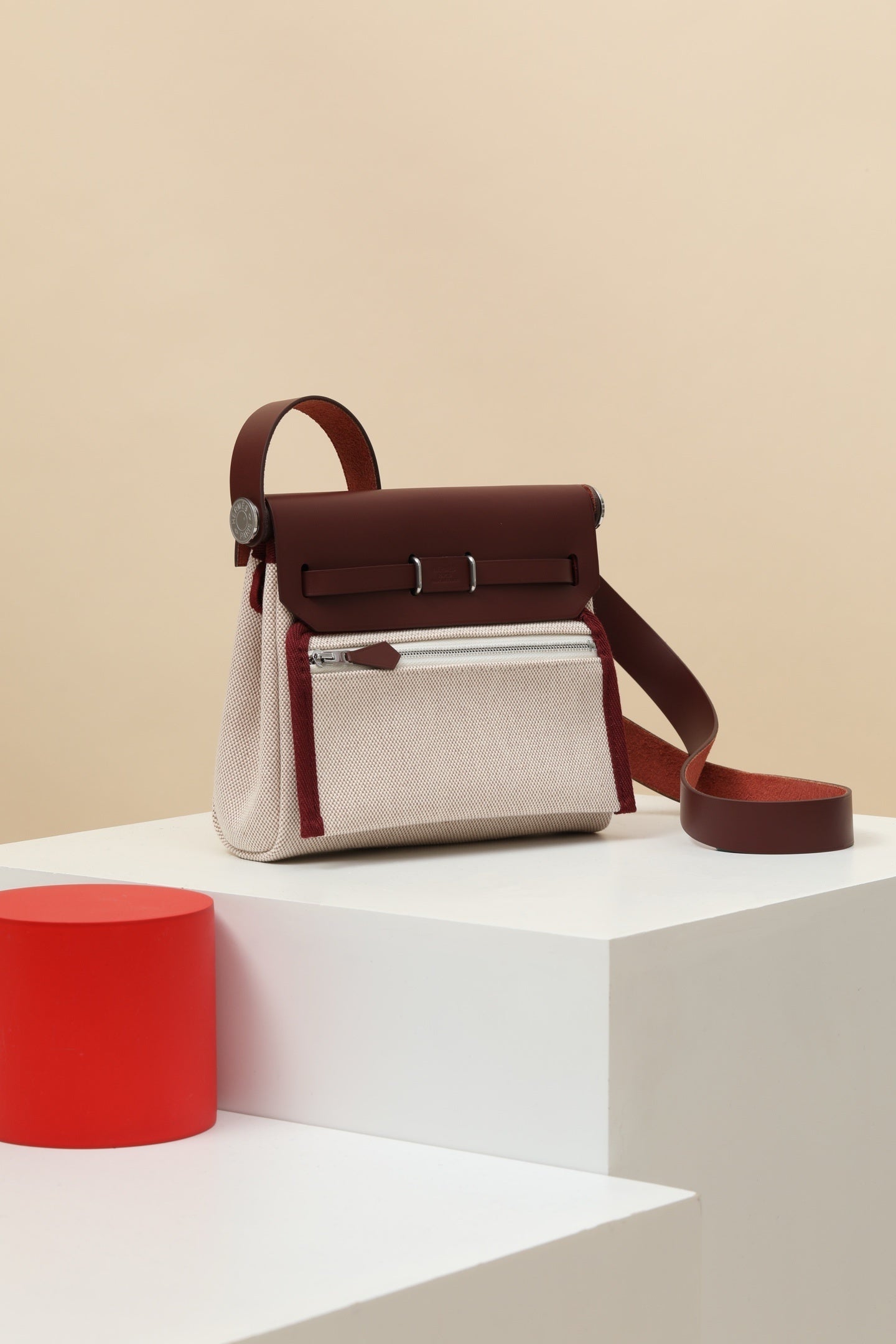 Hermès Mini Herbag Zip 20 – Elegant Canvas & Leather Designer Bag
