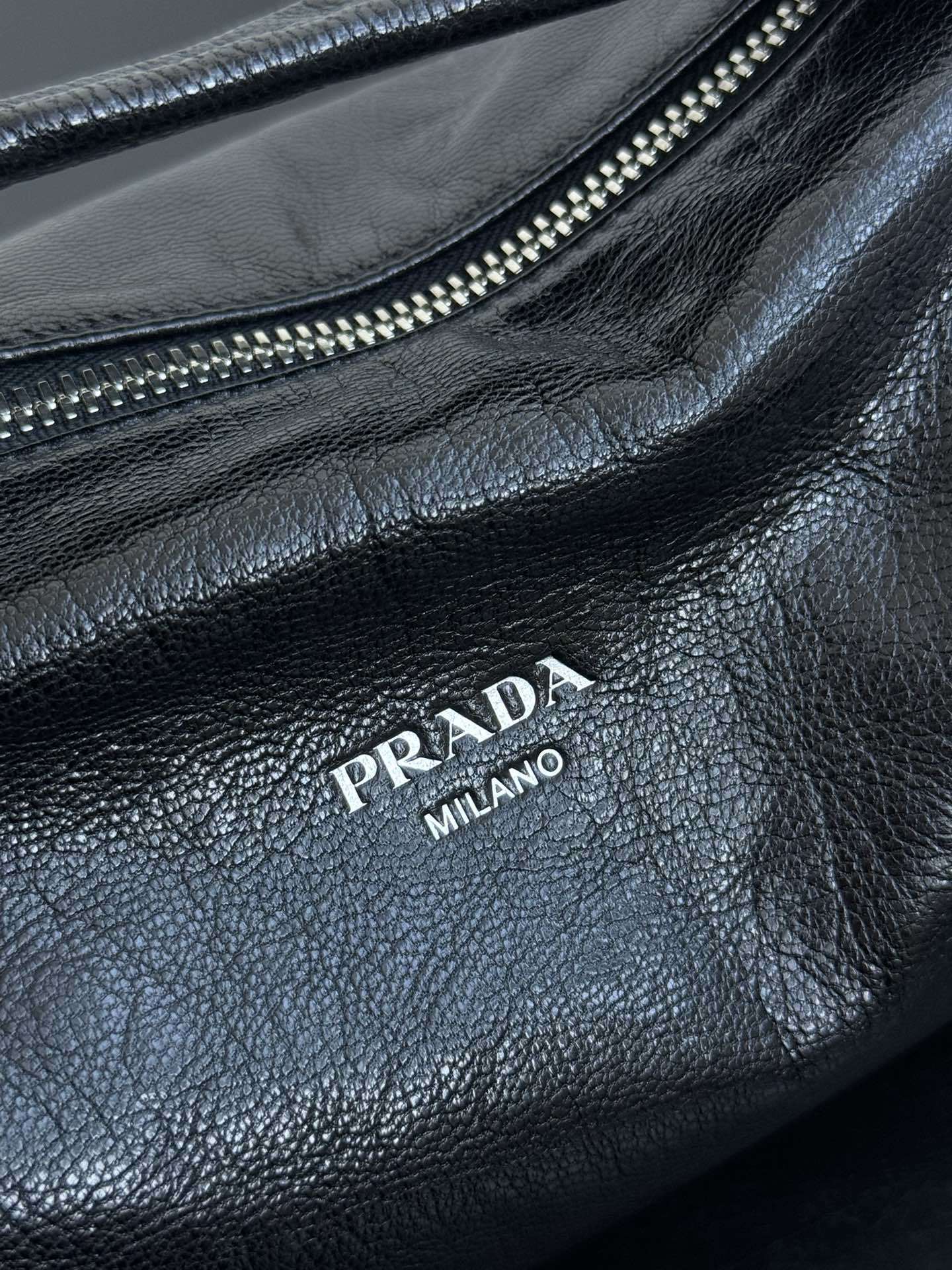 Prada Black Leather Messenger Bag