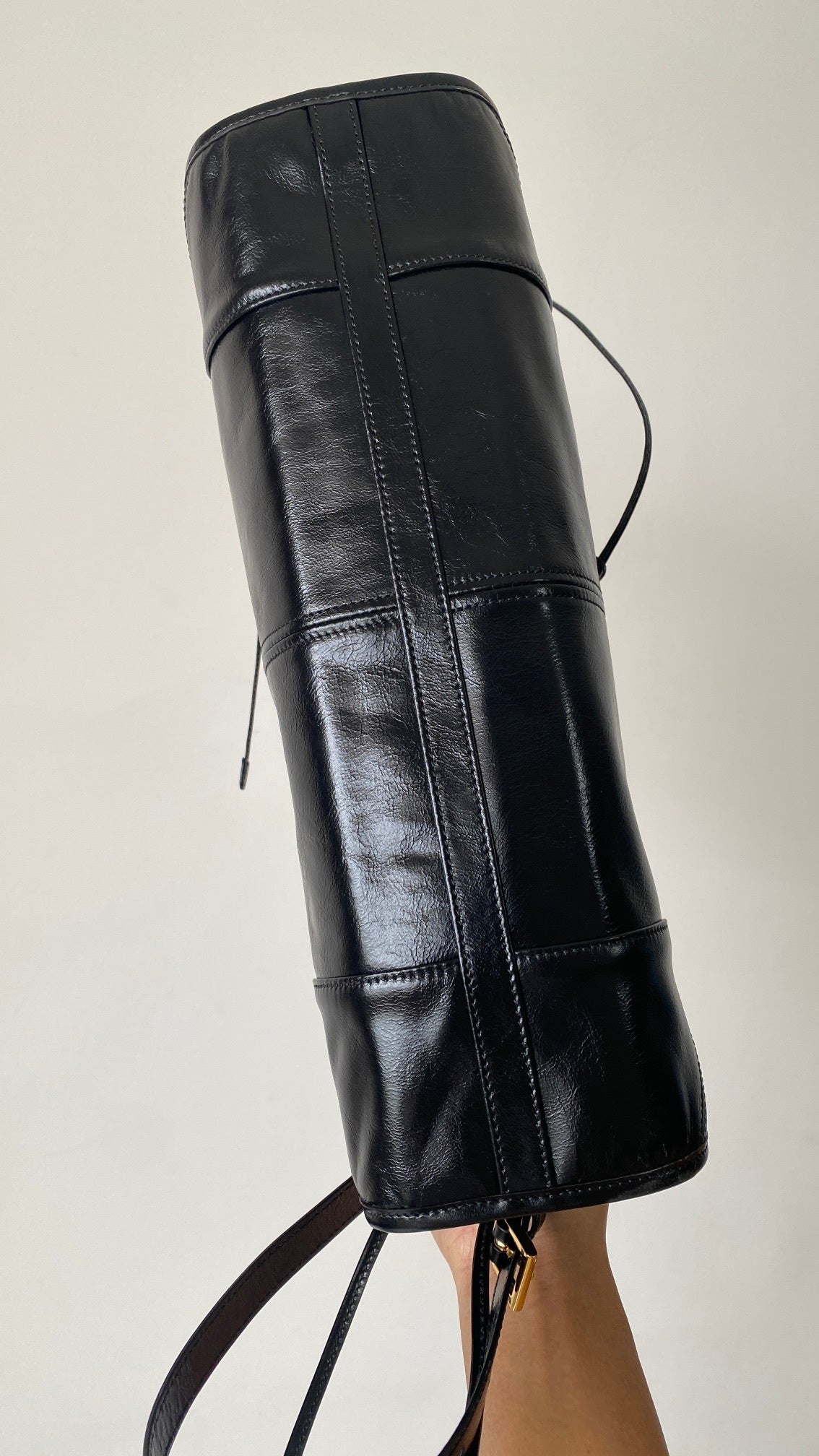 Prada Bonnie Large Leather Shoulder Bag – Black