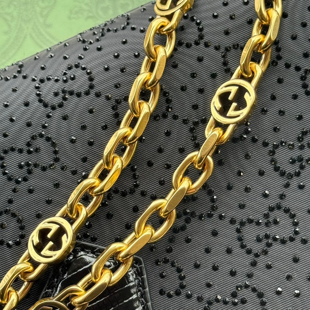 Gucci Diana Mini Tote Bag in Black Leather with Bamboo Handles