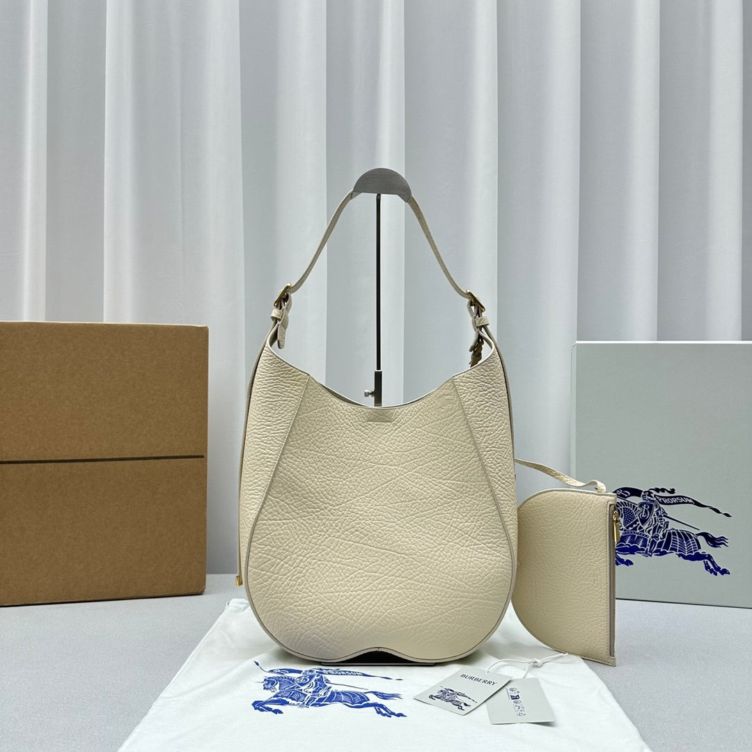 Burberry Chess Medium Beige Leather Shoulder Bag