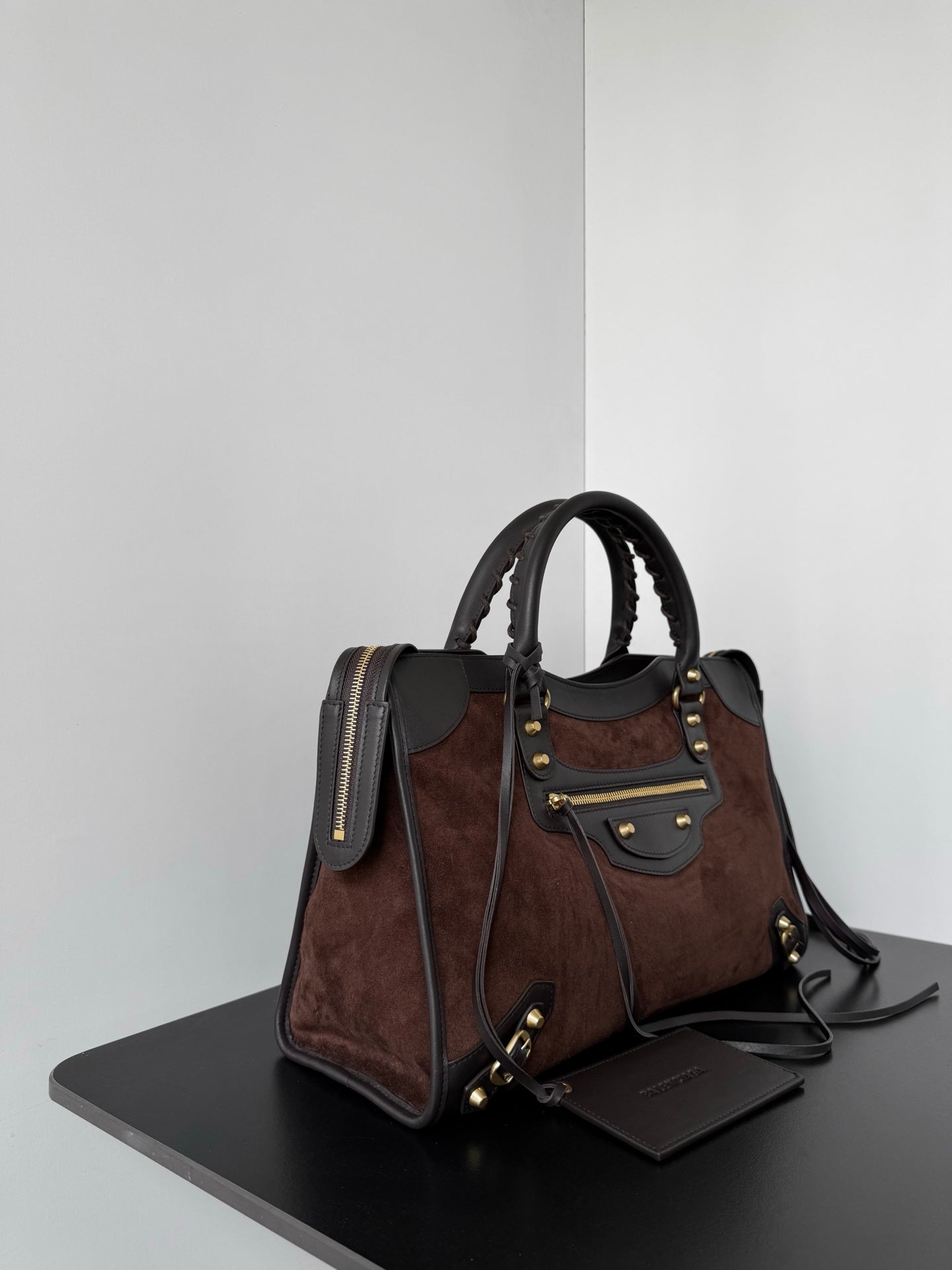 Balenciaga Le City Medium Moka Brown Suede Tote