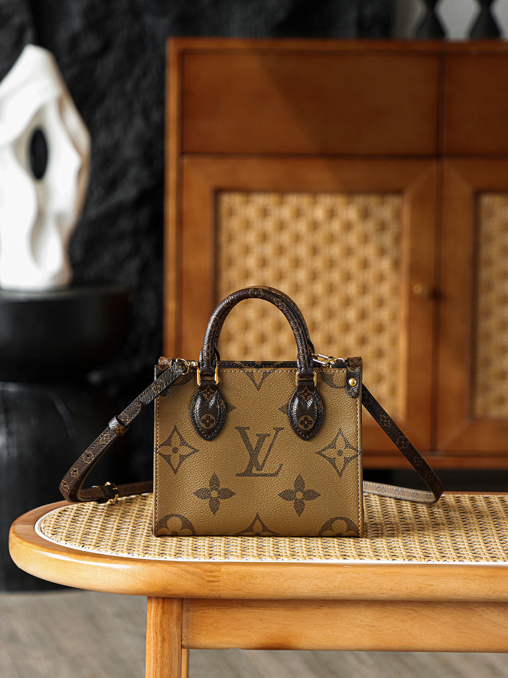 Louis Vuitton OnTheGo BB Bag in Monogram & Monogram Reverse Canvas