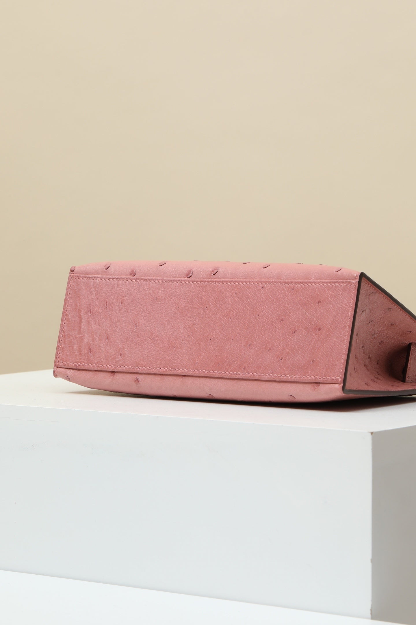 Hermès Kelly Pochette Pink Ostrich Leather
