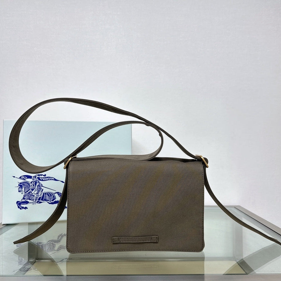 Burberry Trench Crossbody Bag Cappuccino Leather with Equestrian Knight Logo
