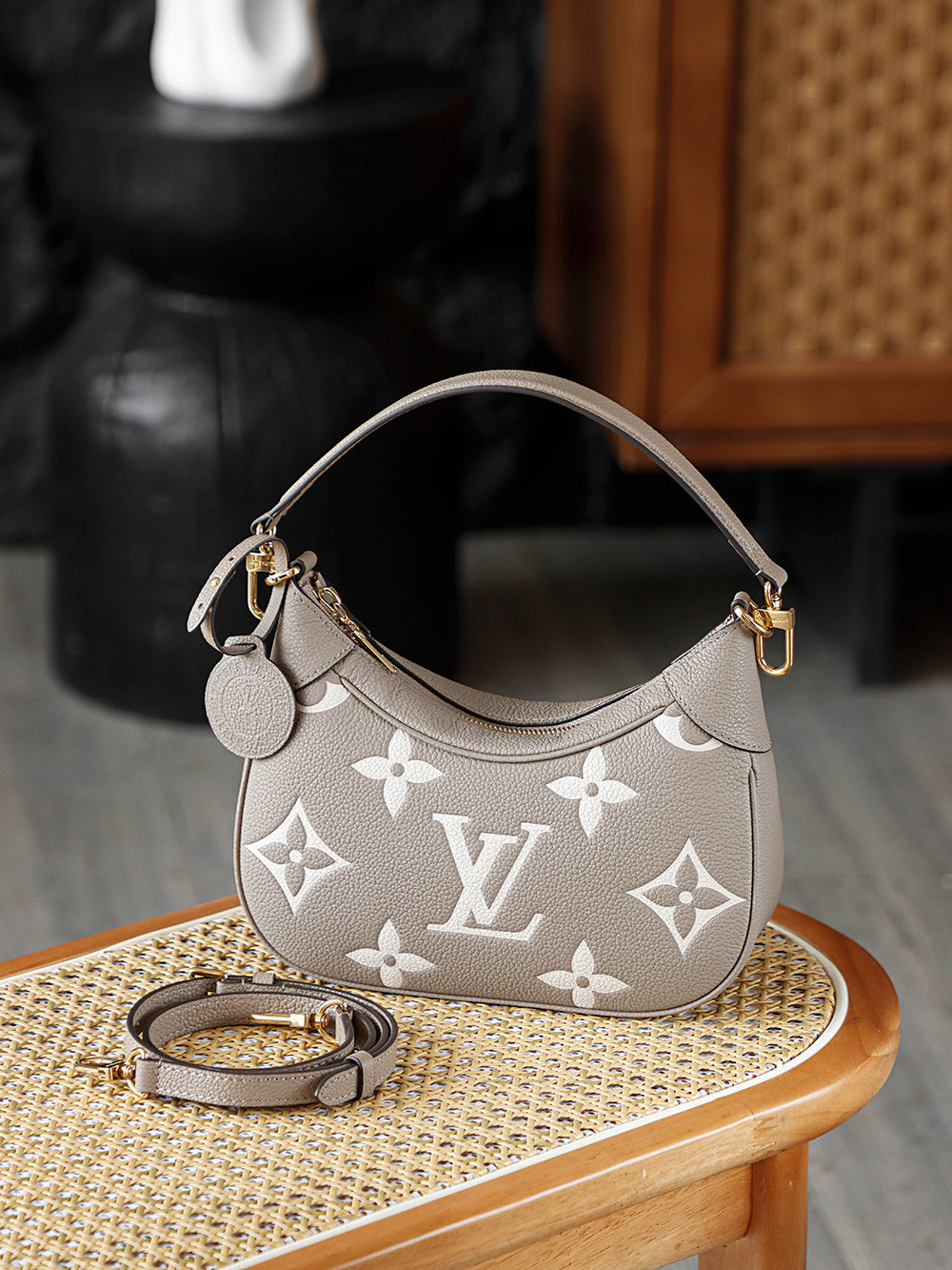 Louis Vuitton Bagatelle Bag in Beige/Crème Monogram Empreinte Leather