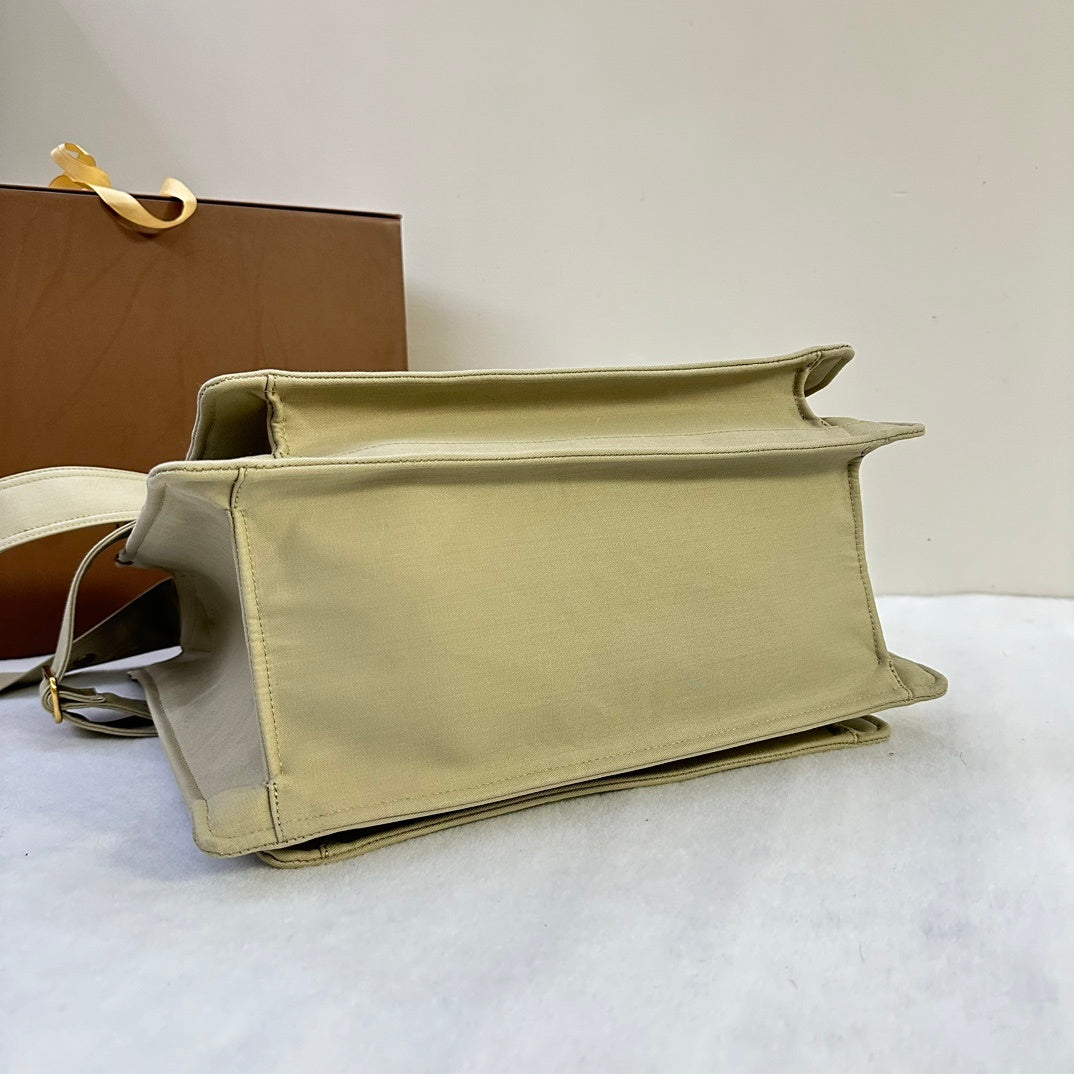 Burberry Trench Green Canvas Tote Bag with Adjustable Shoulder Strap