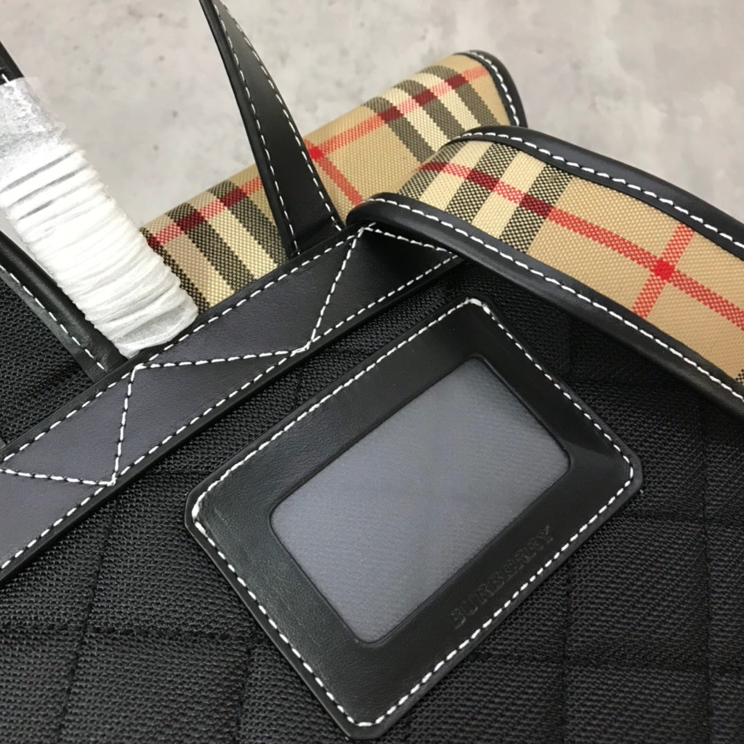 Burberry Vintage Check Backpack in Archive Beige with Leather Trim
