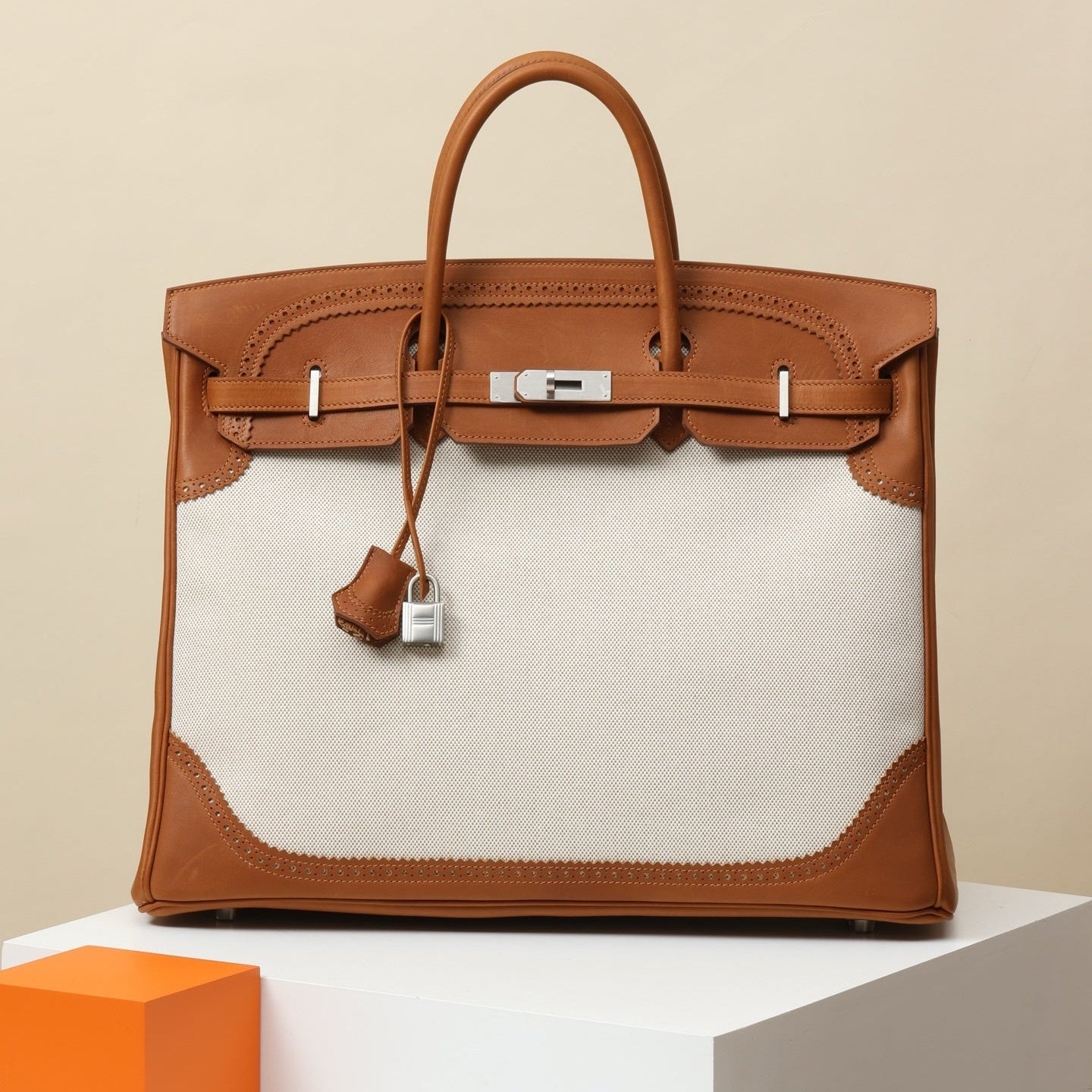 Hermès Birkin Ghillies 35 Canvas & Leather