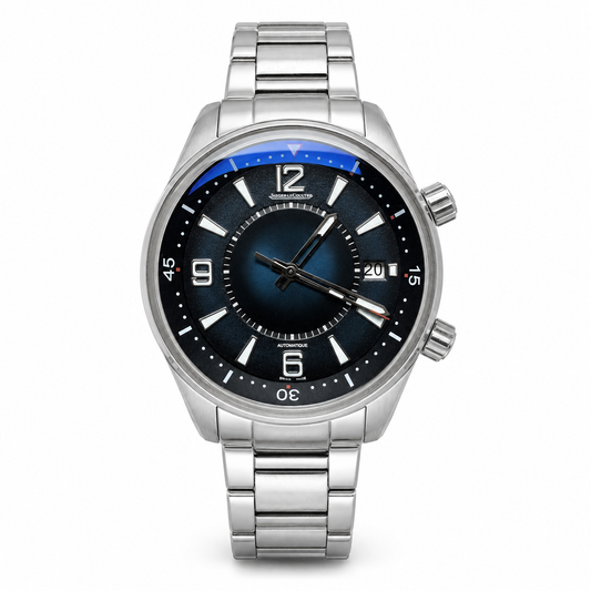 Jaeger-LeCoultre Polaris Mariner Date Stainless Steel Watch with Gradient Blue Dial
