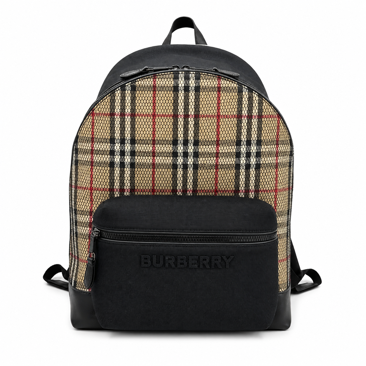 Burberry Jett Backpack in House Check Canvas with Protective Mesh Overlay