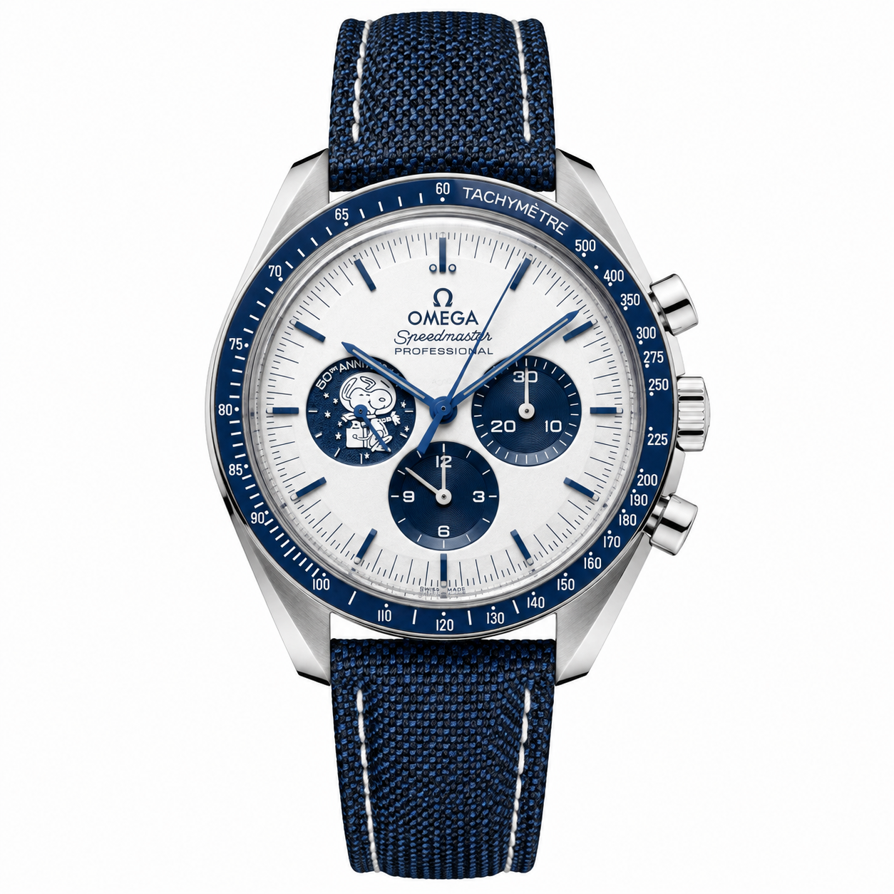 Omega Speedmaster Silver Snoopy Award 50th Anniversary Stainless Steel Watch