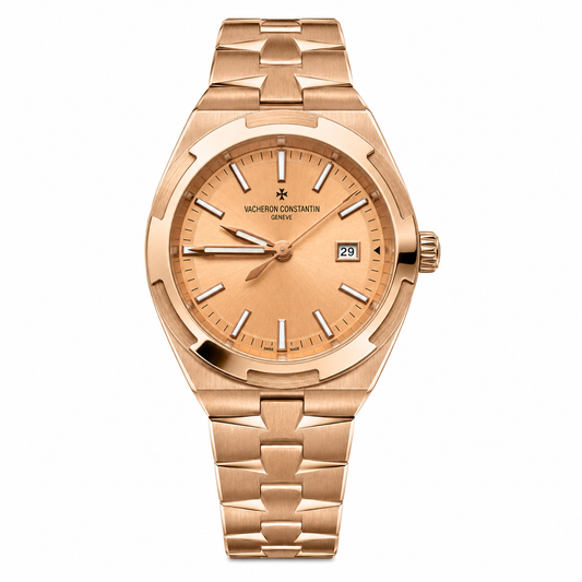 Vacheron Constantin Overseas Self-Winding 18K Pink Gold Watch with Golden-Lacquered Dial