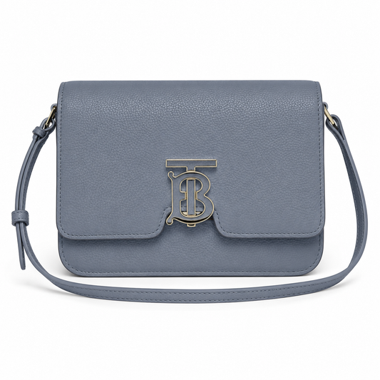 Burberry Small TB Leather Bag in Pale Blue with Thomas Burberry Monogram Clasp