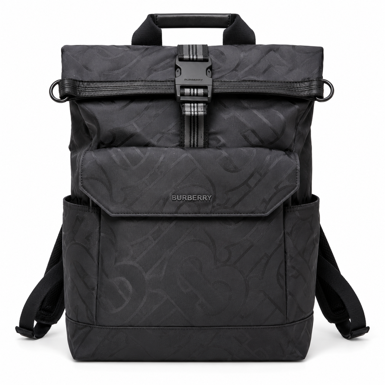 Burberry Orville Monogram Jacquard Backpack with Foldover Flap