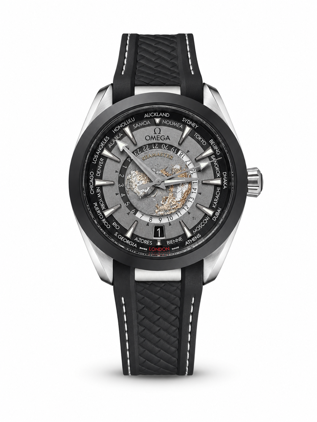 OMEGA Seamaster Aqua Terra 150M Worldtimer Titanium Dial Luxury Watch