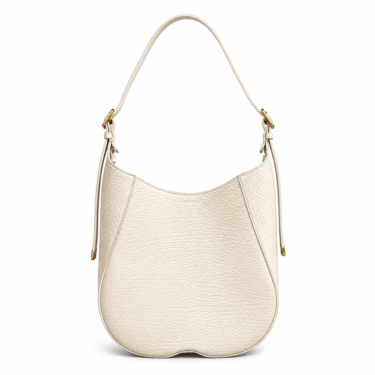 Burberry Chess Medium Hobo Bag in White Pebbled Calfskin Leather