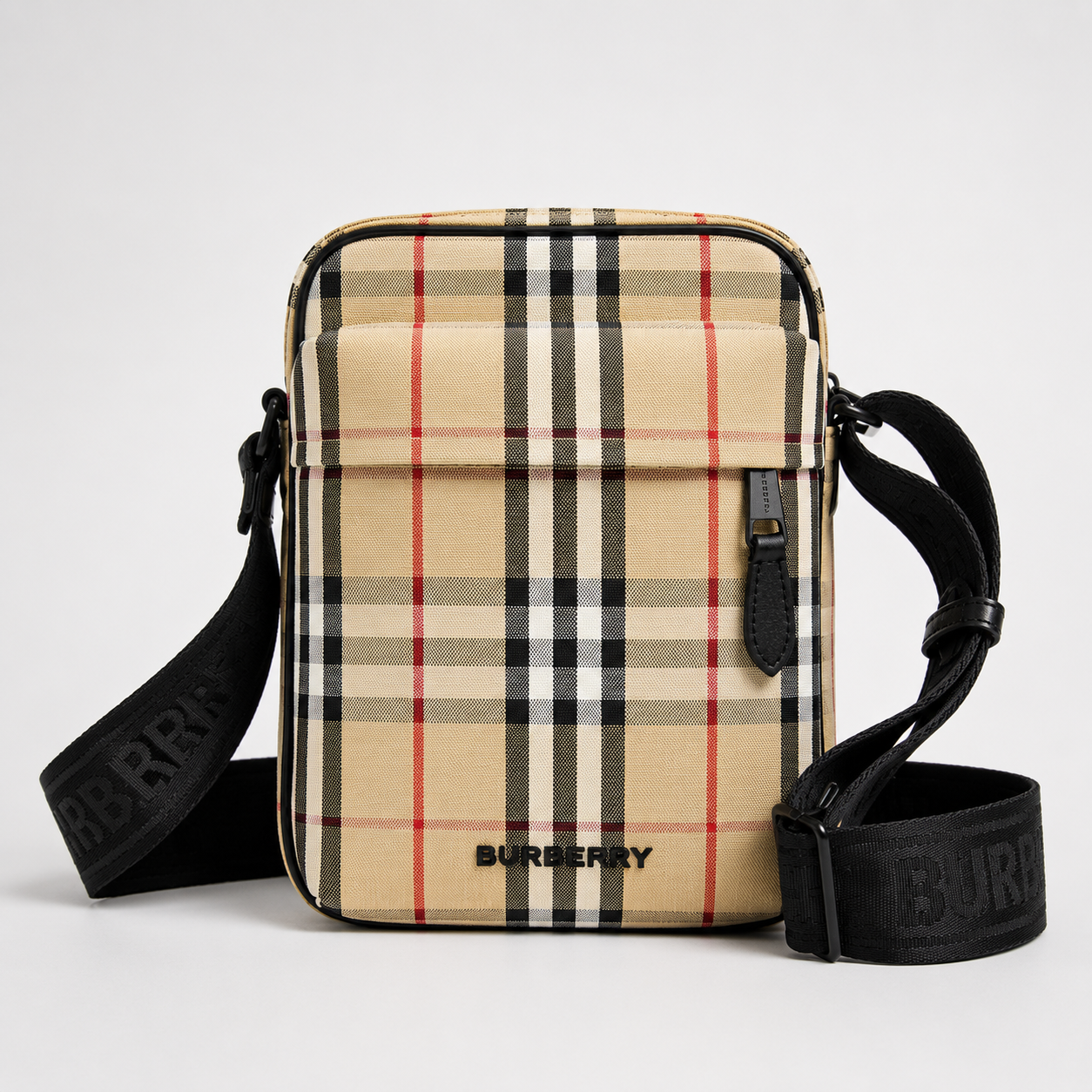 Burberry Freddie Crossbody Bag Archive Beige Check Canvas Shoulder Bag