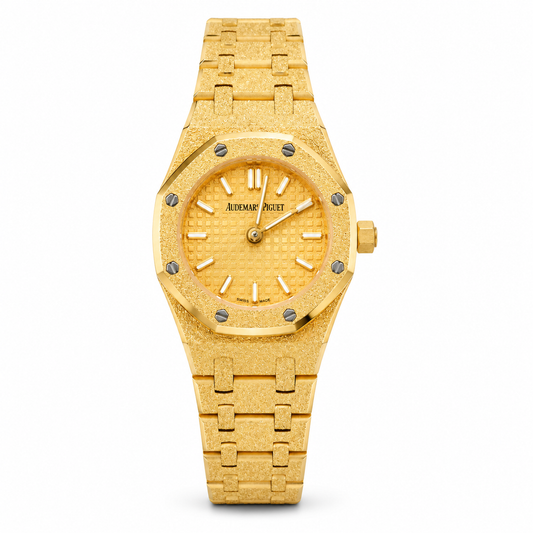 Audemars Piguet Royal Oak Mini Frosted Gold Quartz 18K Yellow Gold Watch