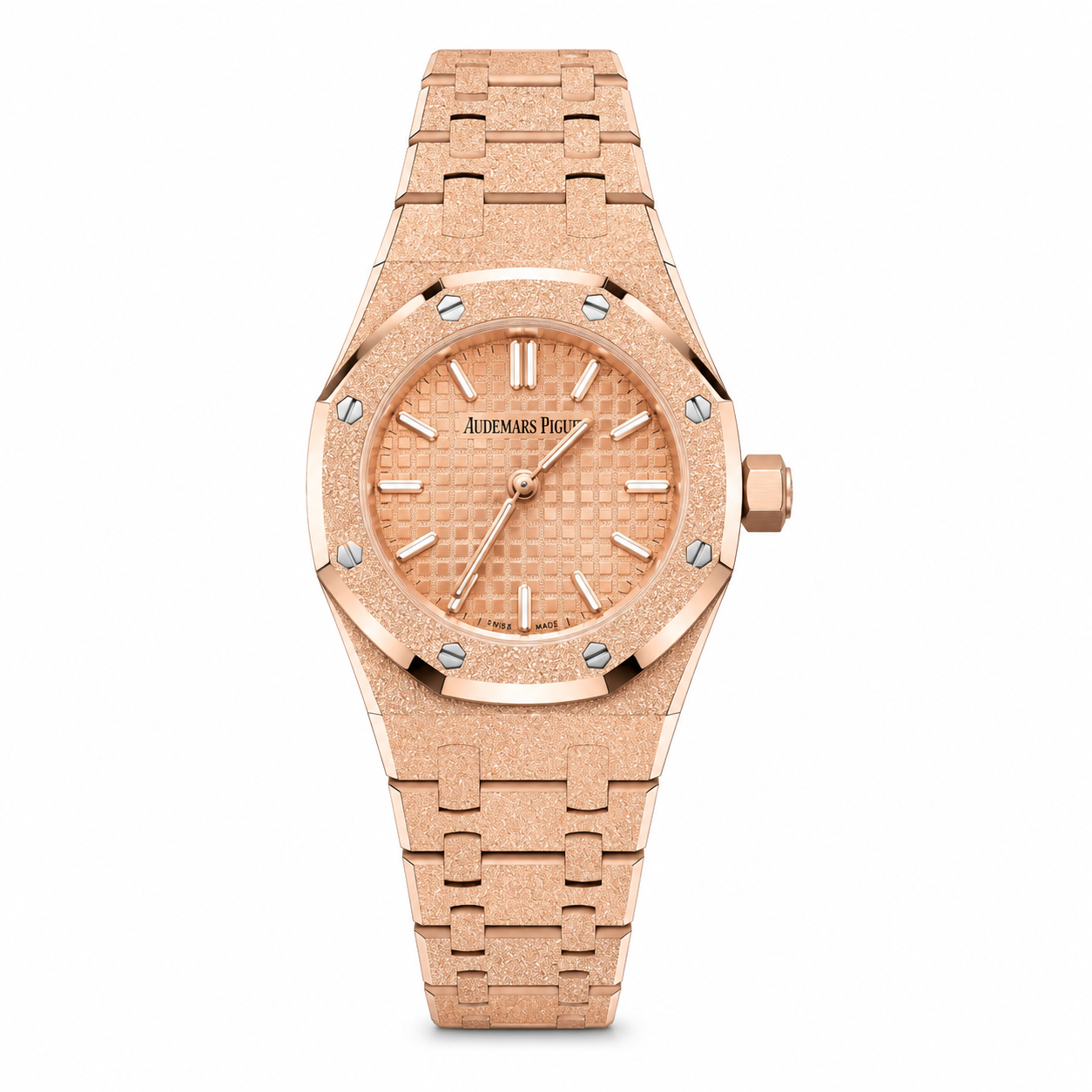 Audemars Piguet Royal Oak Mini Frosted Gold Quartz 18K Rose Gold Ladies Watch