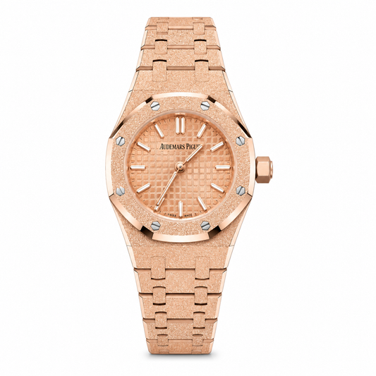 Audemars Piguet Royal Oak Mini Frosted Gold Quartz 18K Rose Gold Ladies Watch
