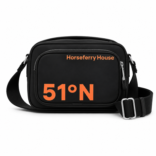 Burberry Coordinates-Print Econyl Crossbody Bag in Black & Orange
