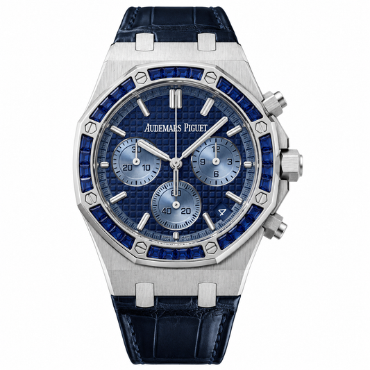 Audemars Piguet Royal Oak Selfwinding Chronograph with Blue Sapphire Bezel