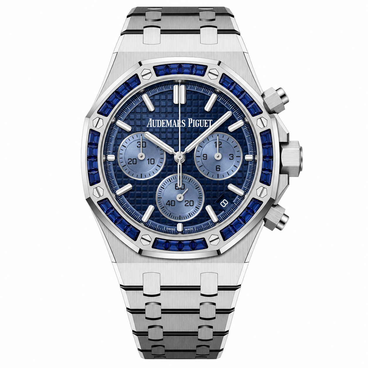Audemars Piguet Royal Oak Chronograph 41mm Blue Sapphire Bezel & Grande Tapisserie Dial