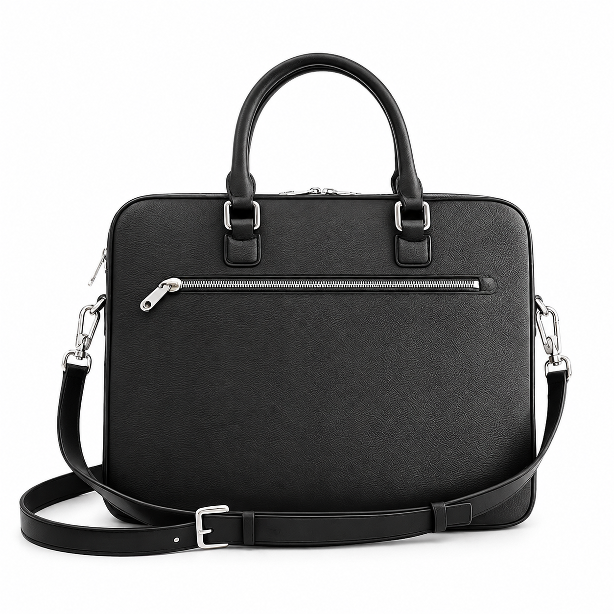 Burberry Slim Ainsworth Grainy Calf Leather Briefcase in Black