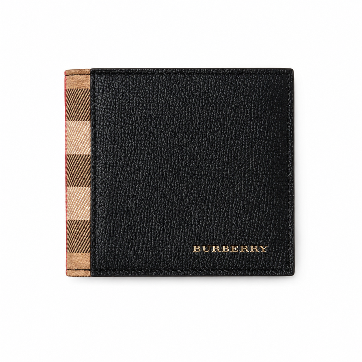 Burberry Grainy Leather & House Check Bifold Wallet
