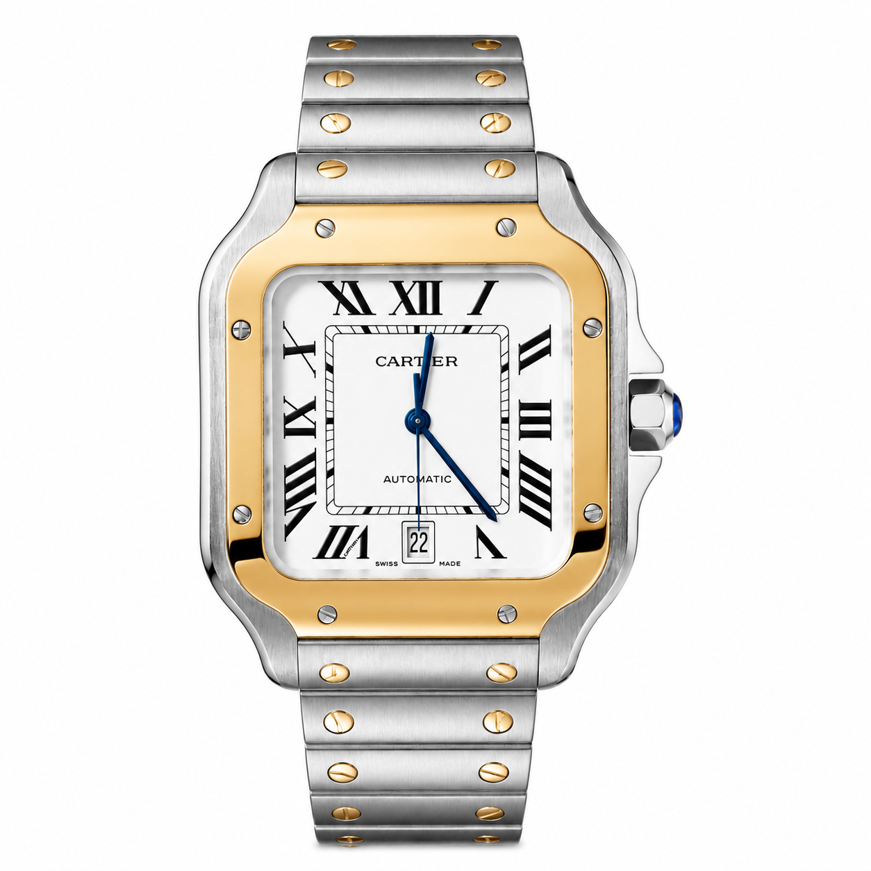Cartier Santos de Cartier Large Model Two-Tone Stainless Steel & Yellow Gold Watch