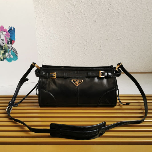 Prada Bonnie Small Black Leather Handbag