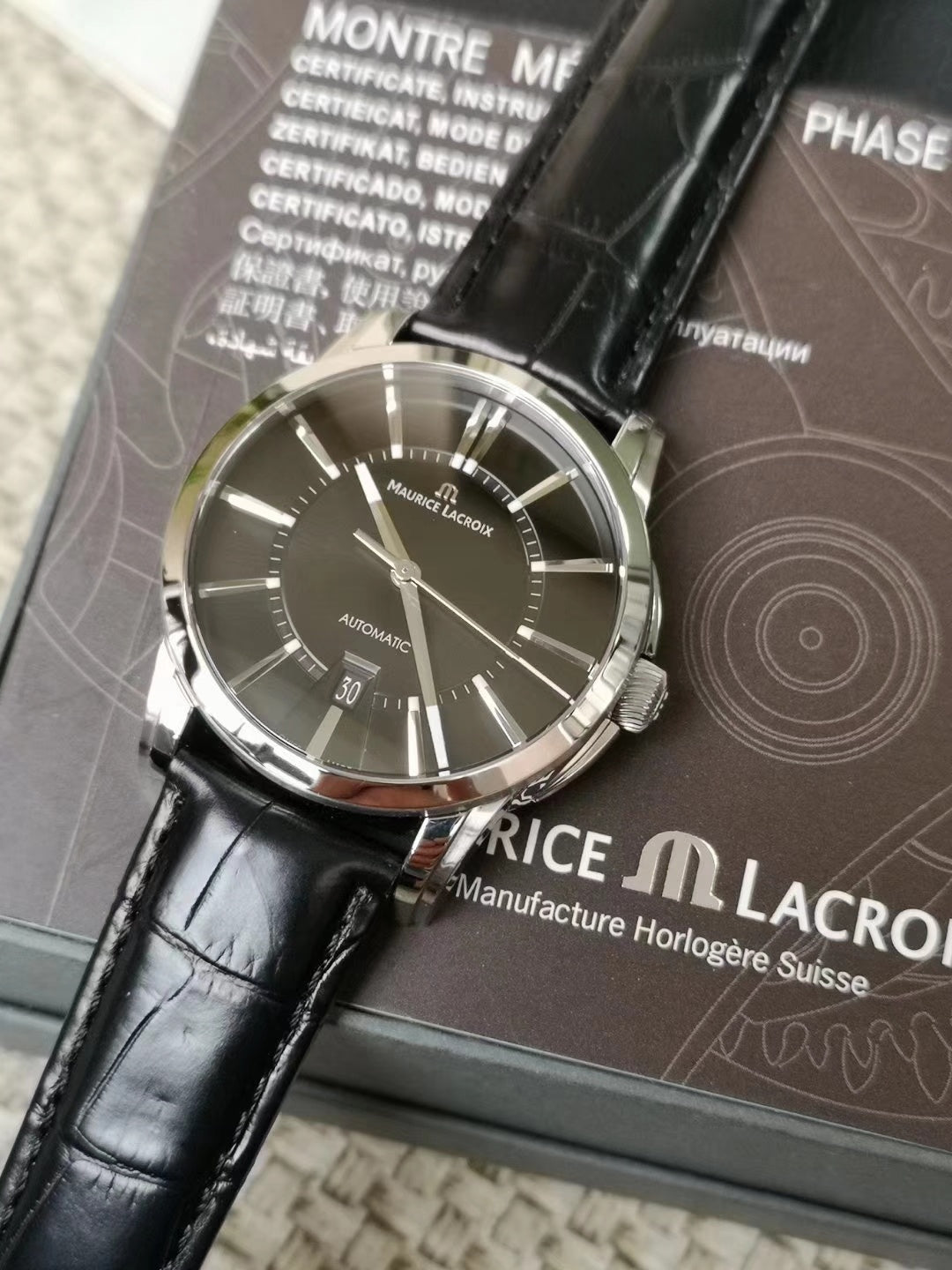 Maurice Lacroix Pontos Date Automatic Alligator Leather Strap