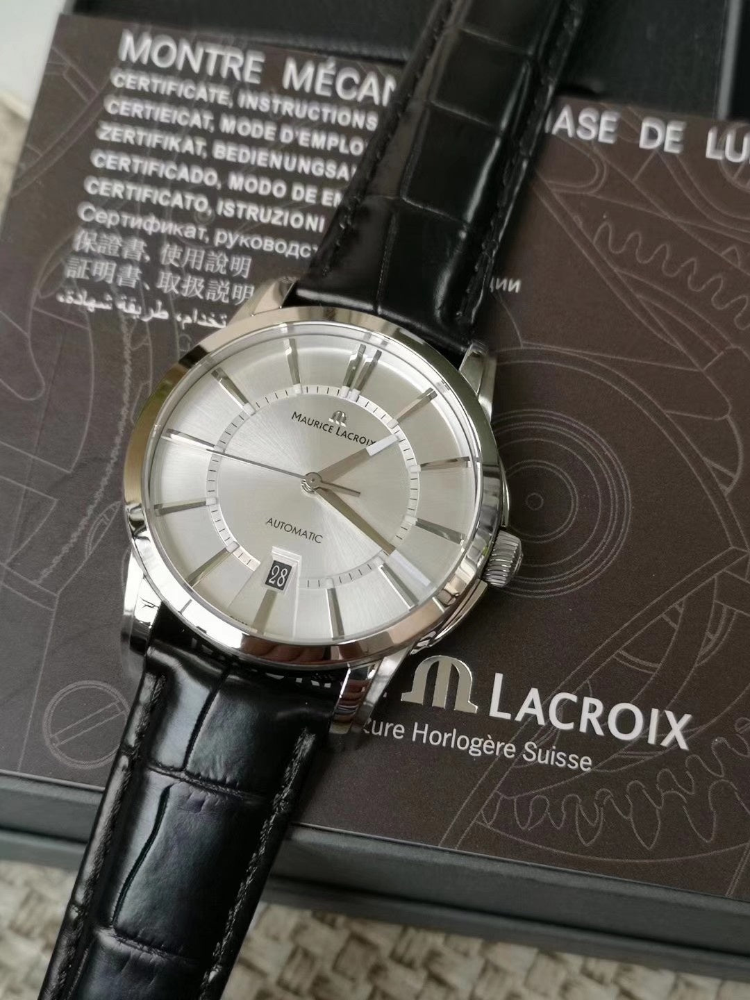 Maurice Lacroix Pontos Date Automatic Alligator Leather Strap